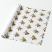 Blumenbiene mit Wildpflanzen Geschenkpapier (Ungerollt)