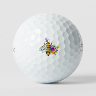 Blumenbiene mit Wildpflanzen Golfball