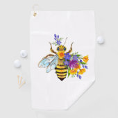 Blumenbiene mit Wildpflanzen Golfhandtuch (Insitu)