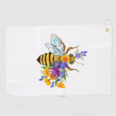 Blumenbiene mit Wildpflanzen Golfhandtuch (Horizontal)