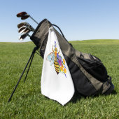 Blumenbiene mit Wildpflanzen Golfhandtuch (Gras)