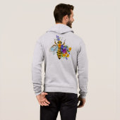 Blumenbiene mit Wildpflanzen Hoodie (Schwarz voll)