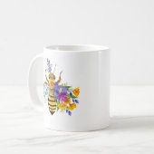 Blumenbiene mit Wildpflanzen Kaffeetasse (Vorderseite Links)
