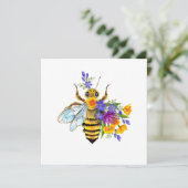 Blumenbiene mit Wildpflanzen Karte (Stehend Vorderseite)