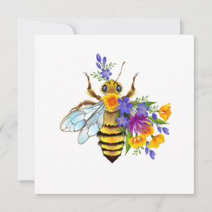 Blumenbiene mit Wildpflanzen Karte