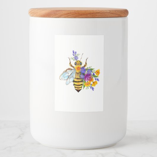 Blumenbiene mit Wildpflanzen Lebensmitteletikett (Vorderseite)