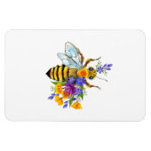 Blumenbiene mit Wildpflanzen Magnet (Horizontal)