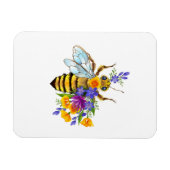 Blumenbiene mit Wildpflanzen Magnet (Horizontal)