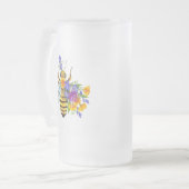 Blumenbiene mit Wildpflanzen Mattglas Bierglas (Vorderseite Links)