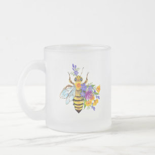 Blumenbiene mit Wildpflanzen Mattglastasse
