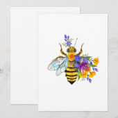 Blumenbiene mit Wildpflanzen Menükarte (Vorne/Hinten)