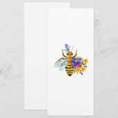 Blumenbiene mit Wildpflanzen Menükarte (Vorne/Hinten)