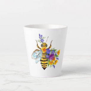 Blumenbiene mit Wildpflanzen Milchtasse
