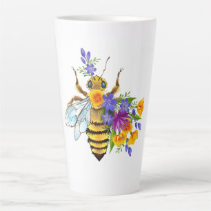 Blumenbiene mit Wildpflanzen Milchtasse