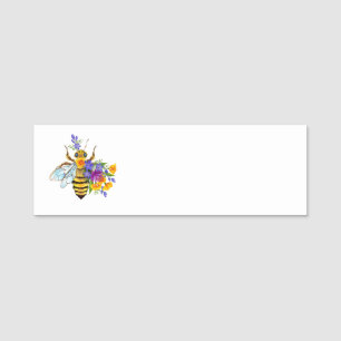 Blumenbiene mit Wildpflanzen Namensschild