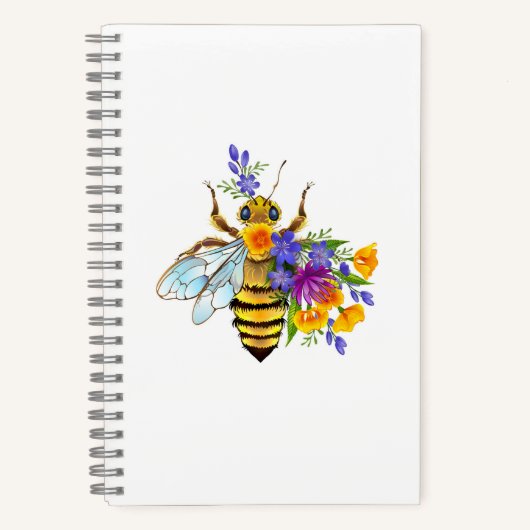 Blumenbiene mit Wildpflanzen Notizblock (Vorderseite)