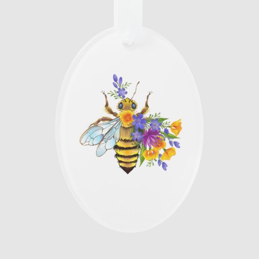 Blumenbiene mit Wildpflanzen Ornament (Vorderseite)
