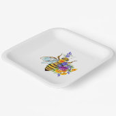 Blumenbiene mit Wildpflanzen Pappteller (Gewinkelt)