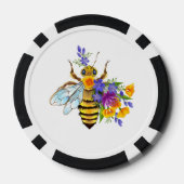 Blumenbiene mit Wildpflanzen Pokerchips (Rückseite)