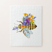 Blumenbiene mit Wildpflanzen Puzzle (Vertikal)