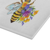 Blumenbiene mit Wildpflanzen Schneidebrett (Ecke)