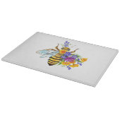 Blumenbiene mit Wildpflanzen Schneidebrett (Ecke)