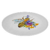 Blumenbiene mit Wildpflanzen Schneidebrett (Ecke)