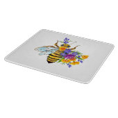 Blumenbiene mit Wildpflanzen Schneidebrett (Ecke)