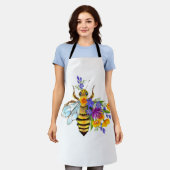 Blumenbiene mit Wildpflanzen Schürze (Getragen)