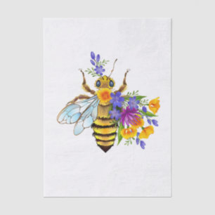 Blumenbiene mit Wildpflanzen Seidenpapier