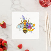 Blumenbiene mit Wildpflanzen Serviette (Beispiel)