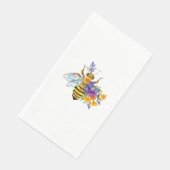 Blumenbiene mit Wildpflanzen Serviette (Ecke)