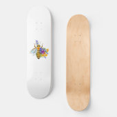 Blumenbiene mit Wildpflanzen Skateboard (Vorderseite)