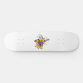 Blumenbiene mit Wildpflanzen Skateboard (Horizontal)