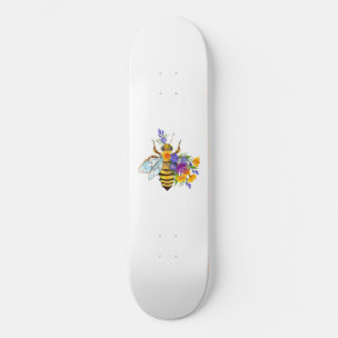 Blumenbiene mit Wildpflanzen Skateboard