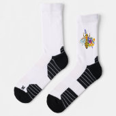 Blumenbiene mit Wildpflanzen Socken (Links)