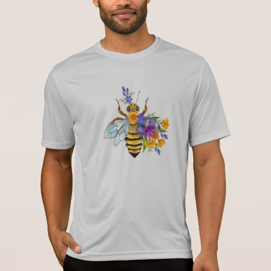 Blumenbiene mit Wildpflanzen T-Shirt (Vorderseite)