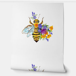 Blumenbiene mit Wildpflanzen Tapete