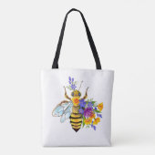 Blumenbiene mit Wildpflanzen Tasche (Rückseite)