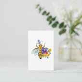 Blumenbiene mit Wildpflanzen Terminkarte (Stehend Vorderseite)