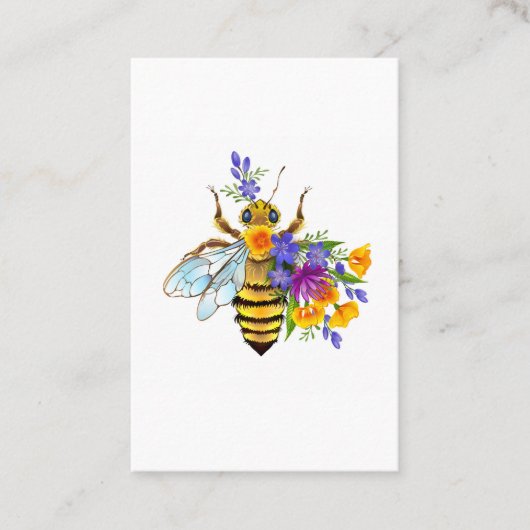Blumenbiene mit Wildpflanzen Terminkarte (Vorderseite)