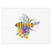 Blumenbiene mit Wildpflanzen Tischdecke (Vorderseite (Horizontal))
