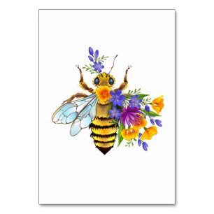Blumenbiene mit Wildpflanzen Tischnummer