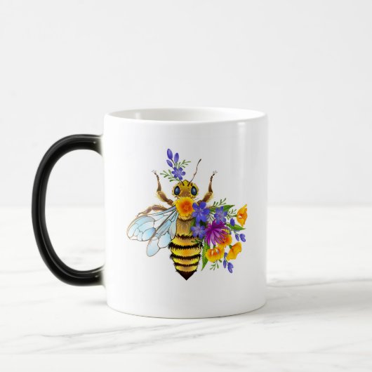 Blumenbiene mit Wildpflanzen Verwandlungstasse (Links)