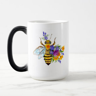 Blumenbiene mit Wildpflanzen Verwandlungstasse