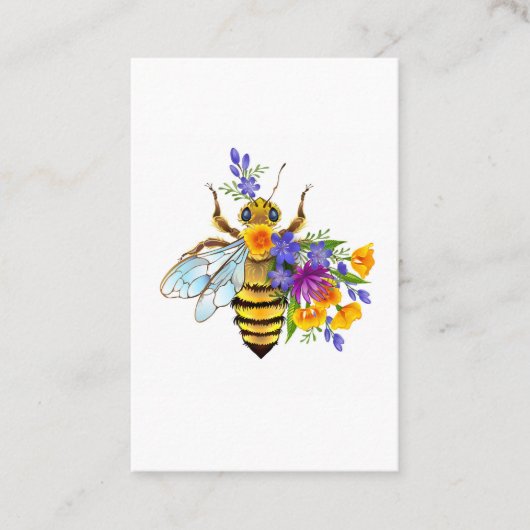 Blumenbiene mit Wildpflanzen Visitenkarte (Vorderseite)
