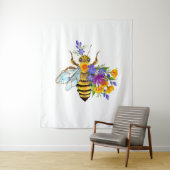 Blumenbiene mit Wildpflanzen Wandteppich (Beispiel)