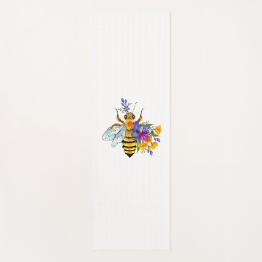 Blumenbiene mit Wildpflanzen Yogamatte (Vorderseite)