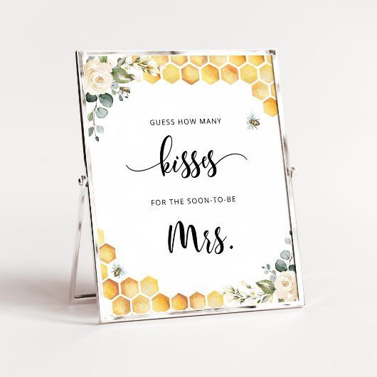 Blumenbiene wie viele Küsse Brautparty Spiel Poster