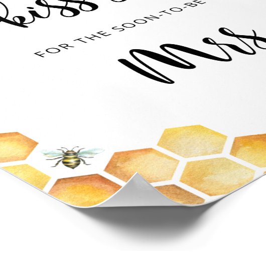 Blumenbiene wie viele Küsse Brautparty Spiel Poster (Ecke)